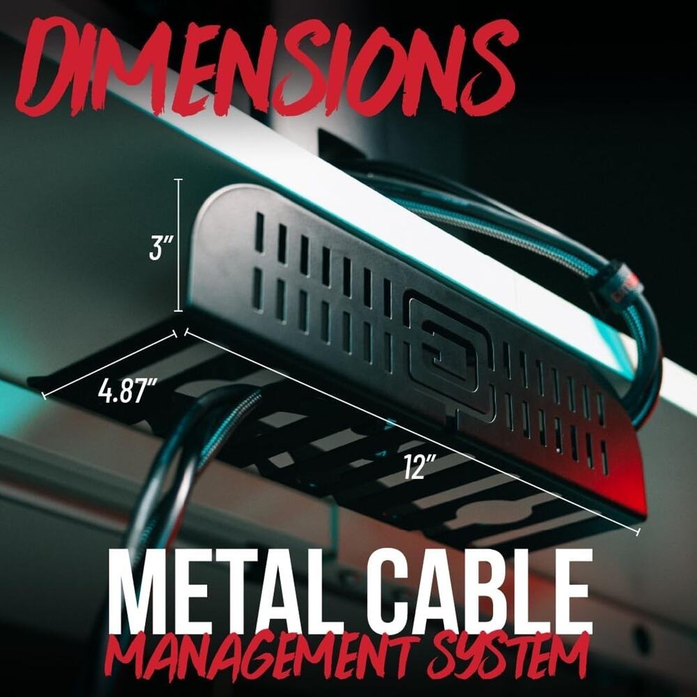 Gator Frameworks Metal Cable Management System Under Desk with 1" Spaced Slots - Picture 3 of 5